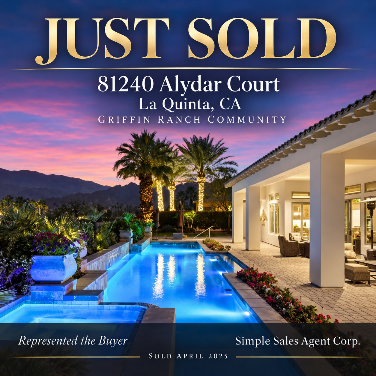 81240 Alydar Court in Griffin Ranch La Quinta sold with Traci Sadler representing the buyer