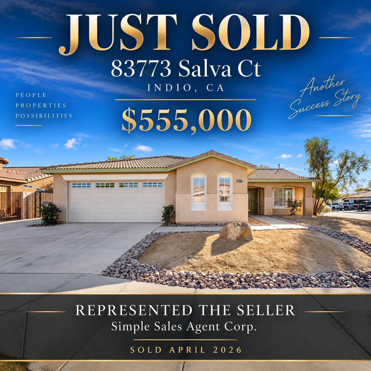 83773 Salva Court Indio home sold for $555,000 with Traci Sadler representing the seller